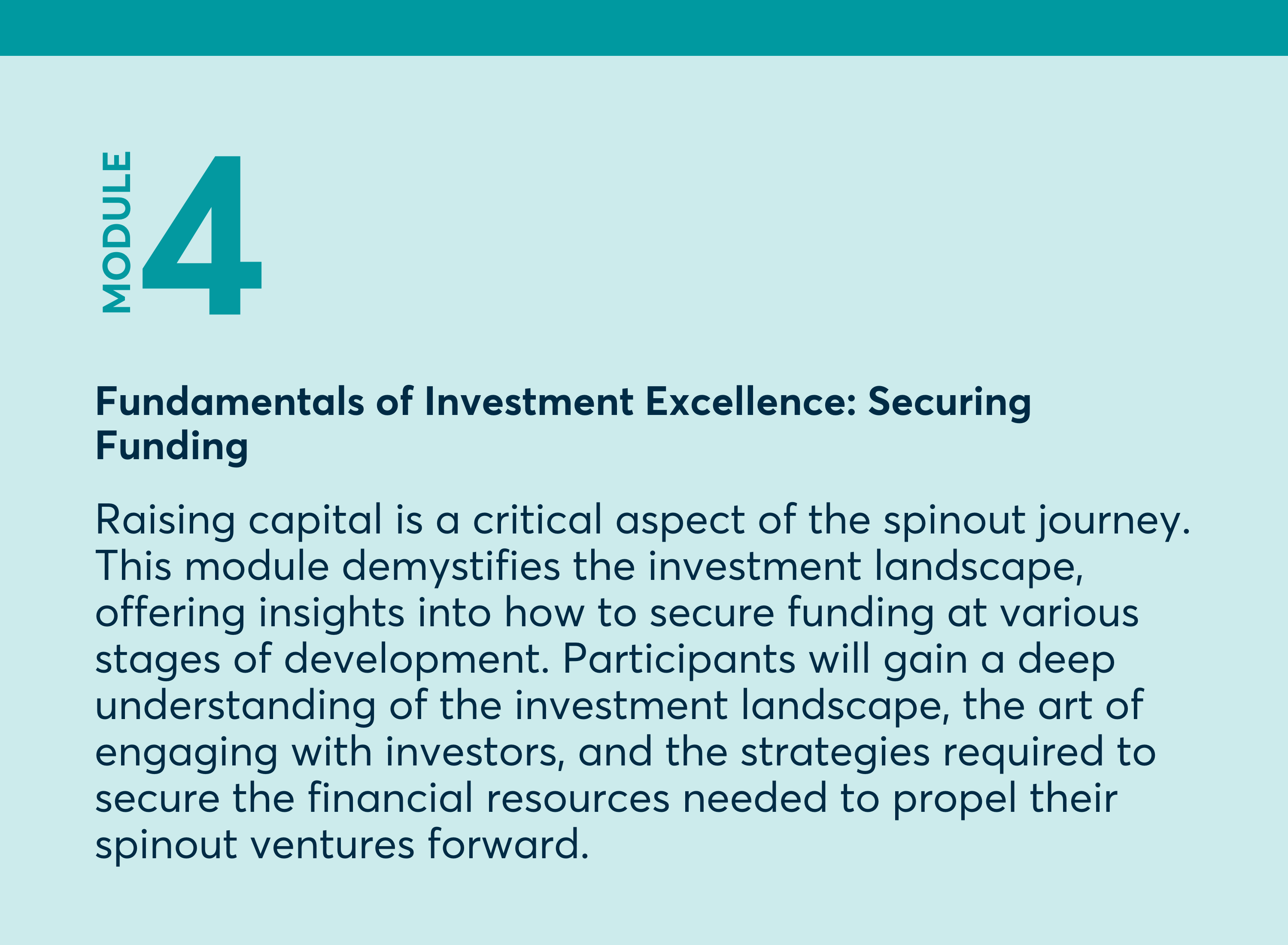 Fundamentals of Investment Excellence: Securing Funding